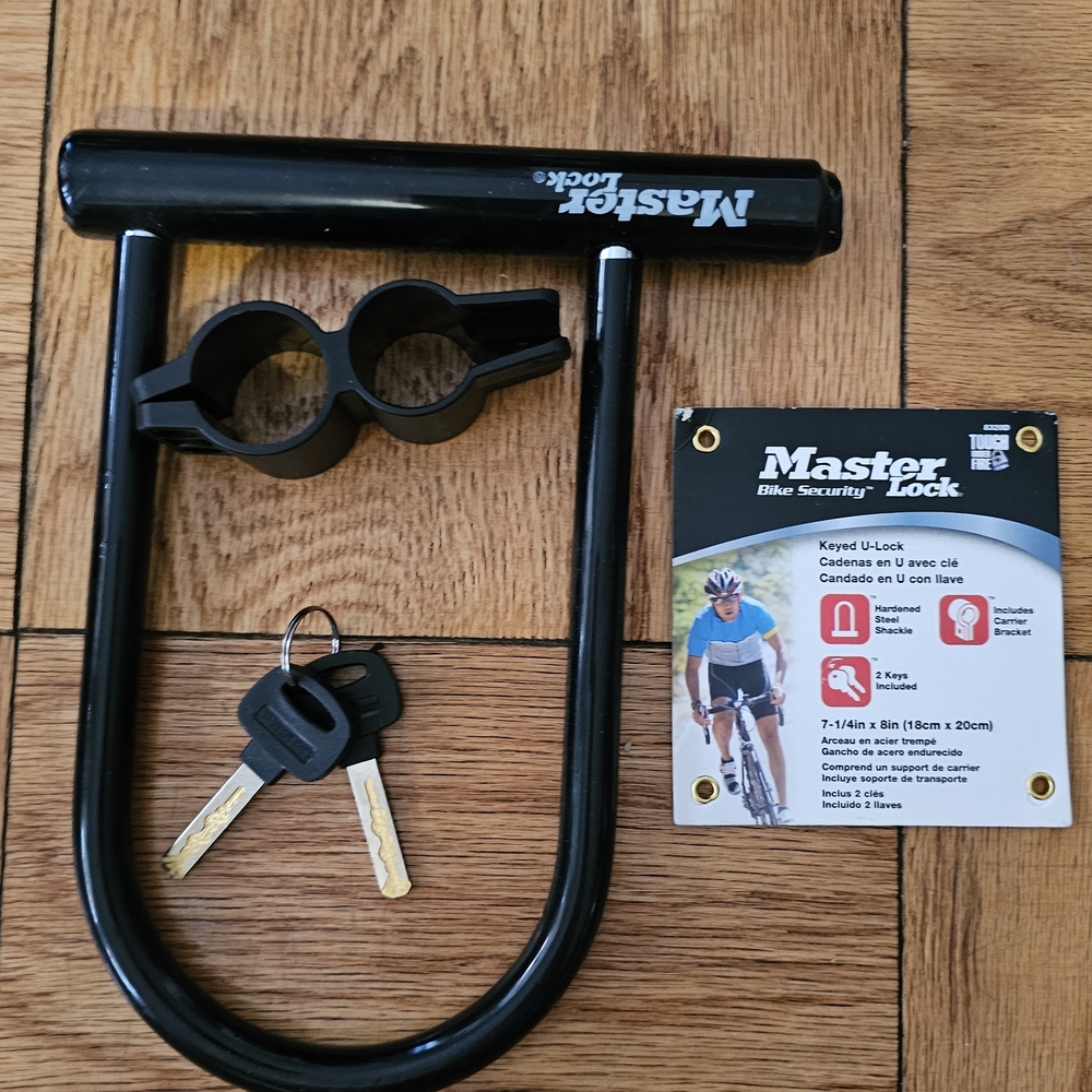 Master Lock Black U-Lock with Keys | Bike Lock
